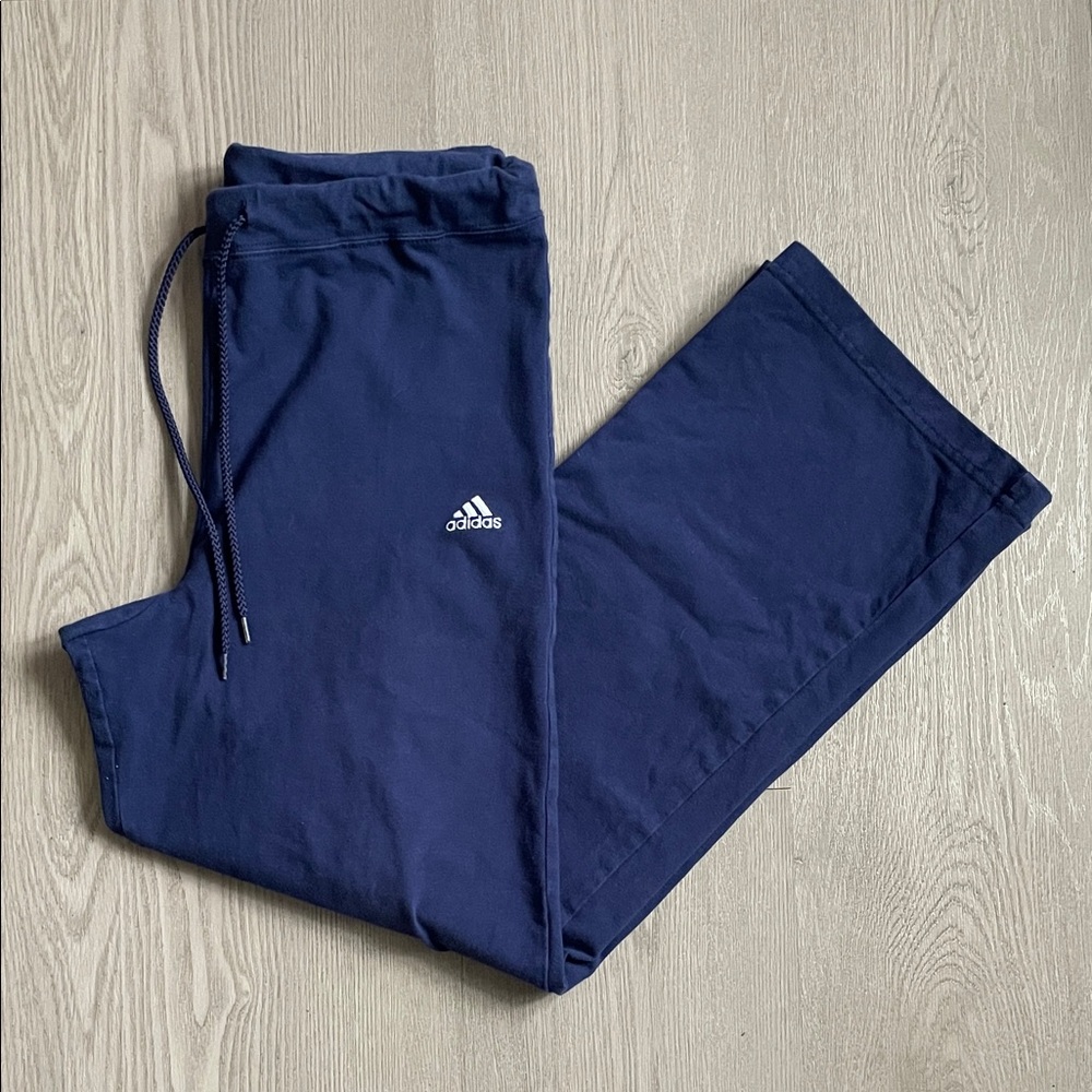 adidas Navy Wide Leg Sweatpants